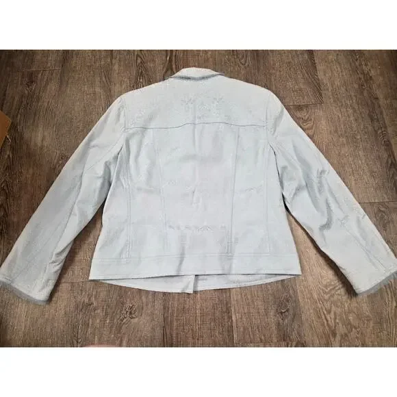 Margaret Frances Soft Light Blue Jacket Patterned Women's Size 10 - Picture 5 of 5